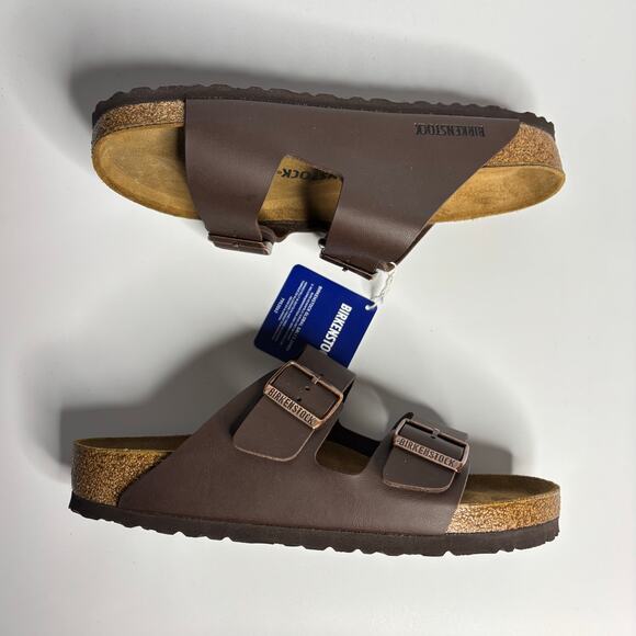 Birkenstock Arizona Two Strap Sandals in Dark Brown - Picture 8 of 10